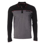 RMS 26 Polo Manches Longues Noir/Gris Homme RMS26 91234. Coloris disponibles : Gris