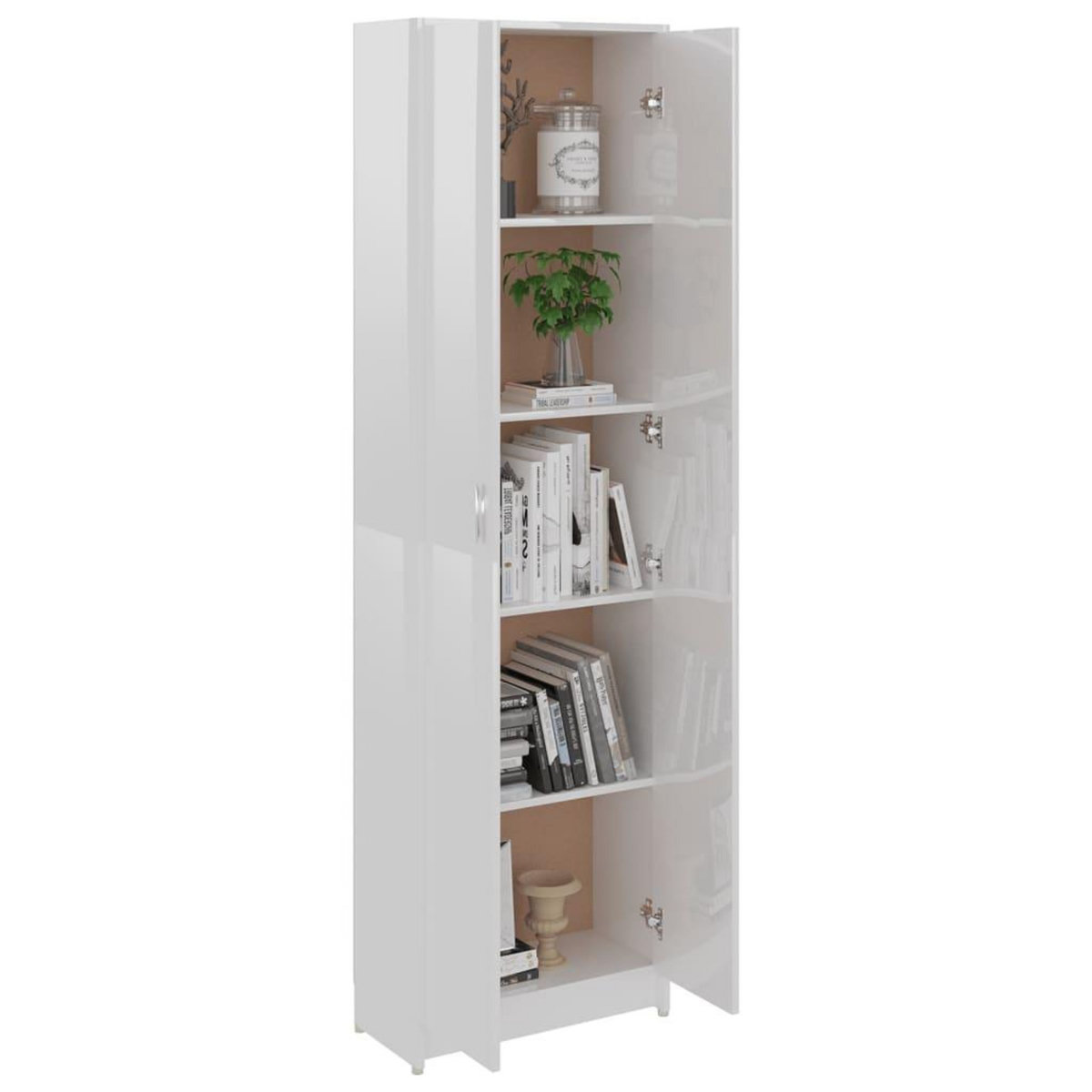 VIDAXL Garde-robe de couloir Blanc brillant Bois d'ingenierie