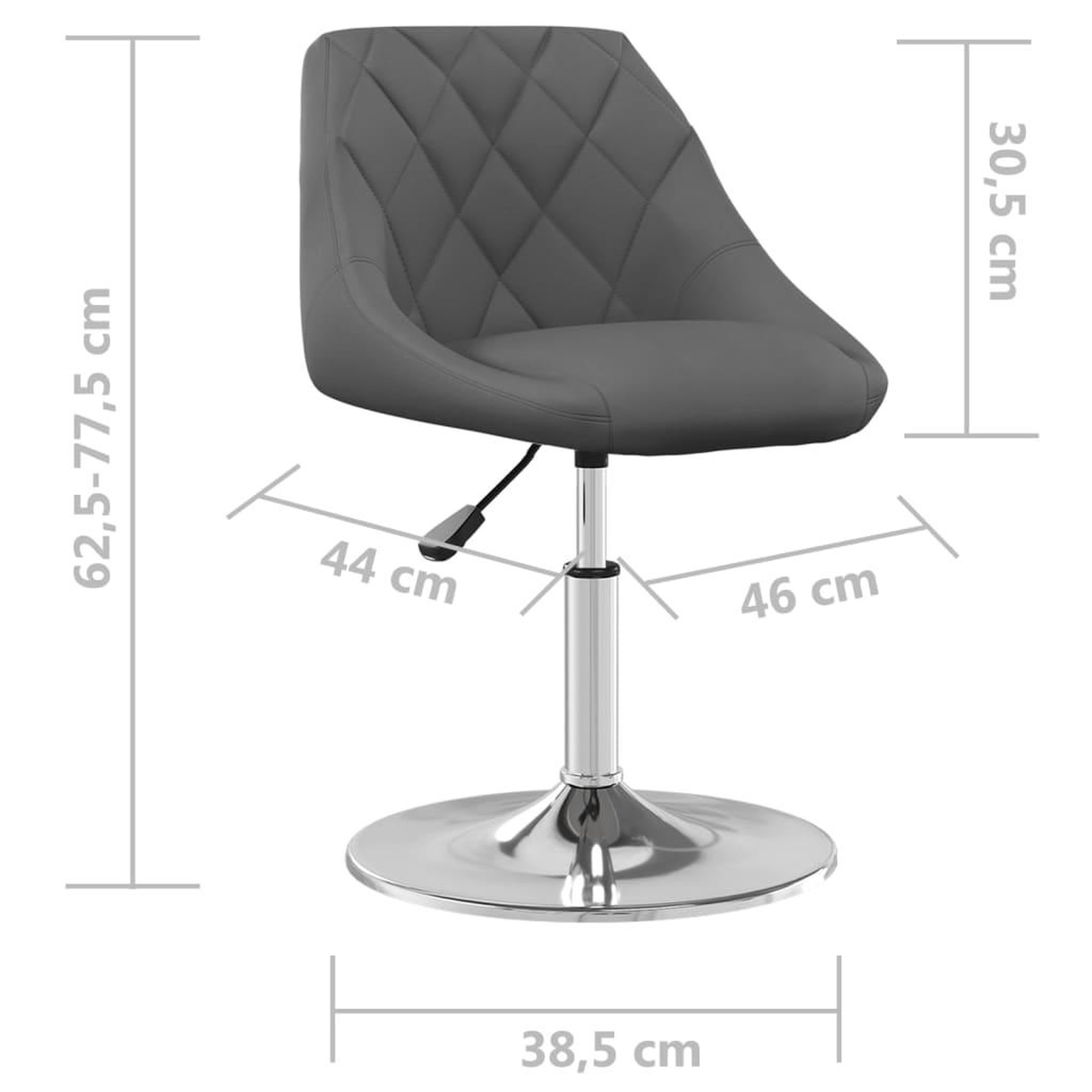 Voir la diapositive 6 : VIDAXL Chaises pivotantes a manger lot de 4 Gris fonce Velours