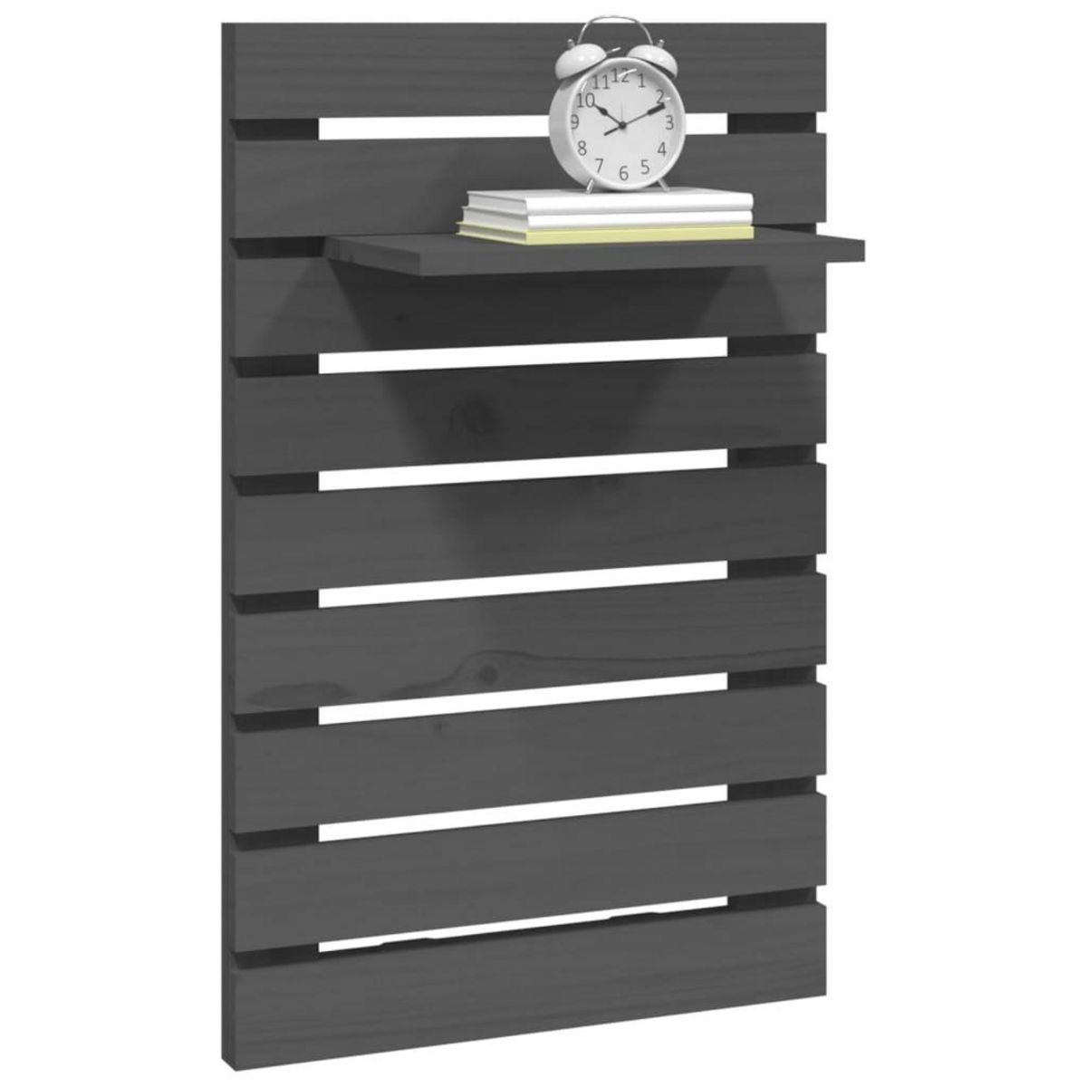 VIDAXL Etageres de chevet murales 2 pcs Gris Bois de pin massif