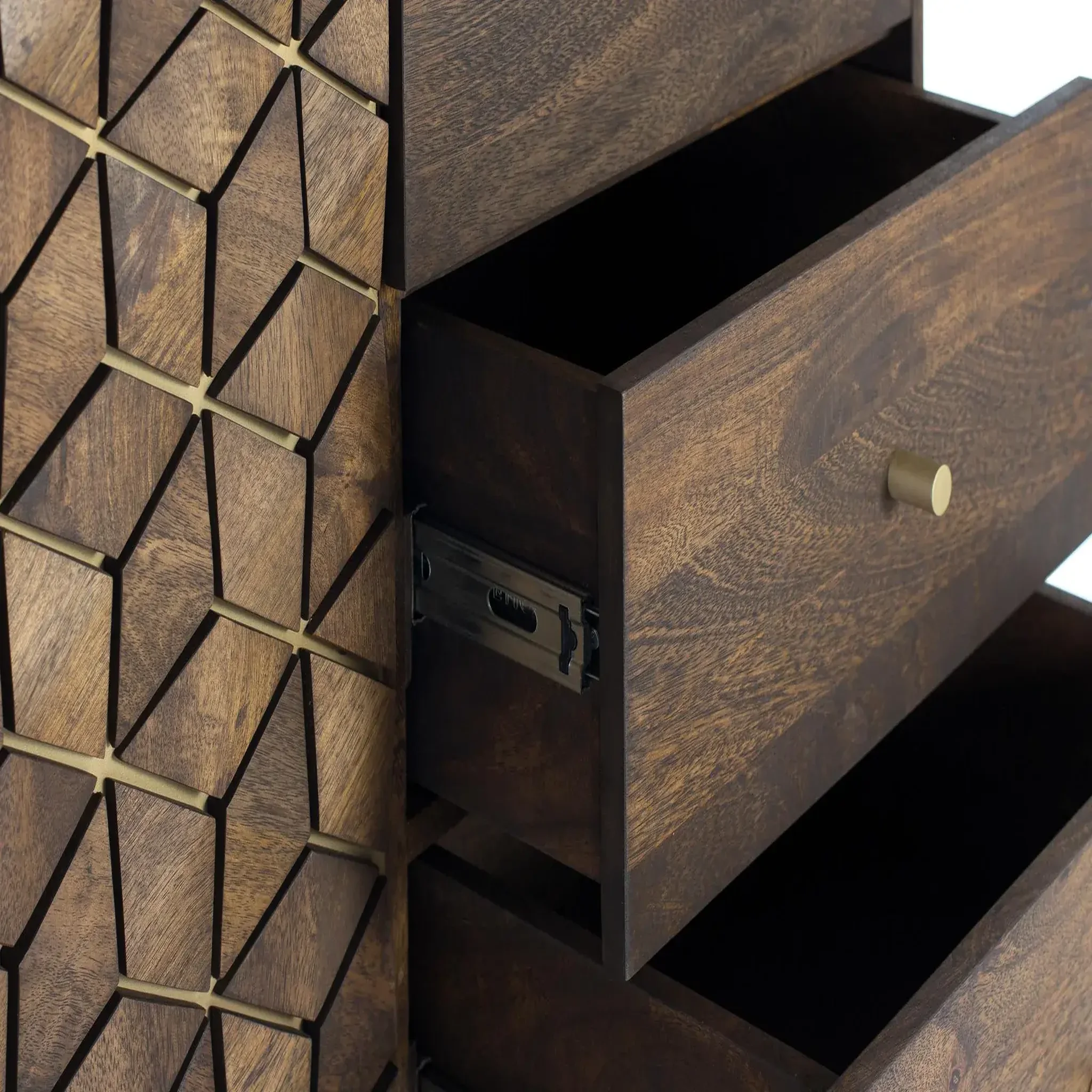 Voir la diapositive 2 : GINER Y COLOMER SL Buffet en bois de manguier 145cm style rustique moderne