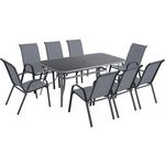 Habitat et Jardin Salon de jardin repas 8 places  Cordoba XL 180  - Gris