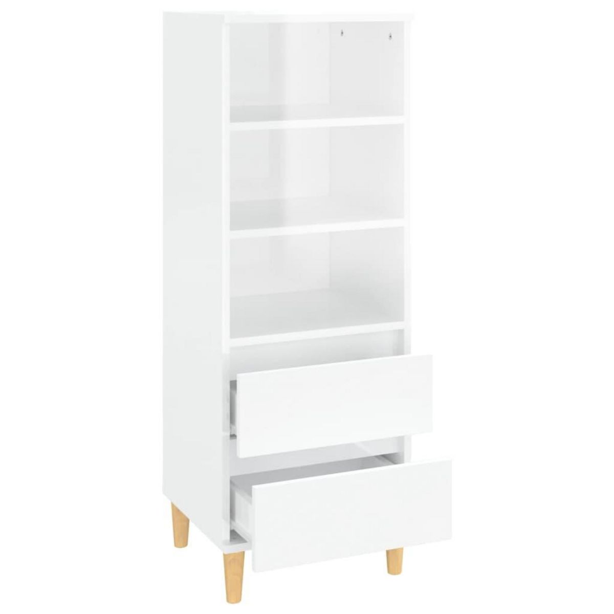 VIDAXL Buffet haut Blanc brillant 40x36x110 cm Bois d'ingenierie