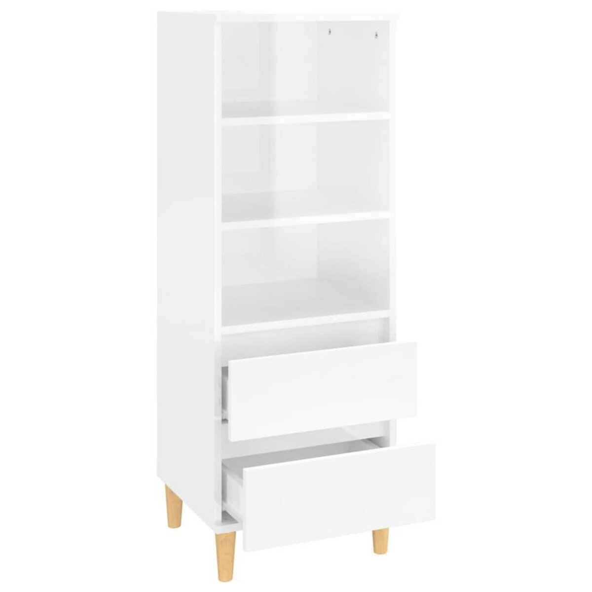 VIDAXL Buffet haut Blanc brillant 40x36x110 cm Bois d'ingenierie