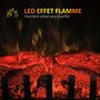 HOMCOM Cheminée électrique poêle contemporain 1000-2000 W simulation flammes LED luminosité réglable acier verre noir