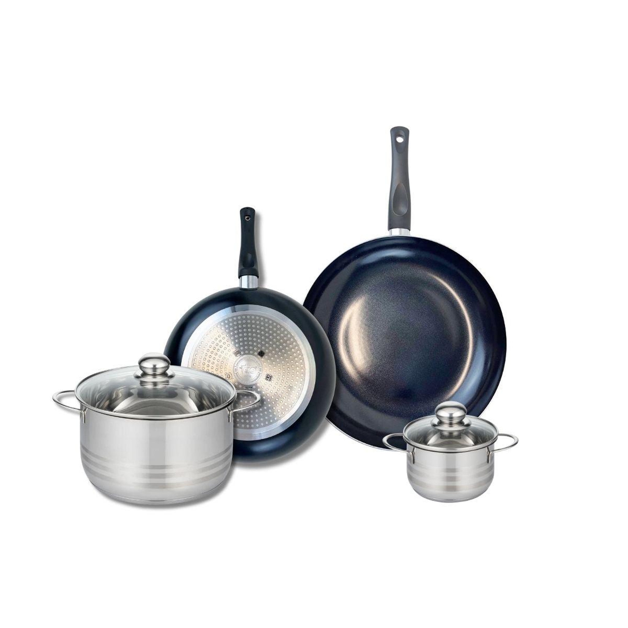 ELO Ensemble de 2 poêles de cuisson 24 et 28 cm et 2 faitouts 12 et 20 cm elo prima brillant
