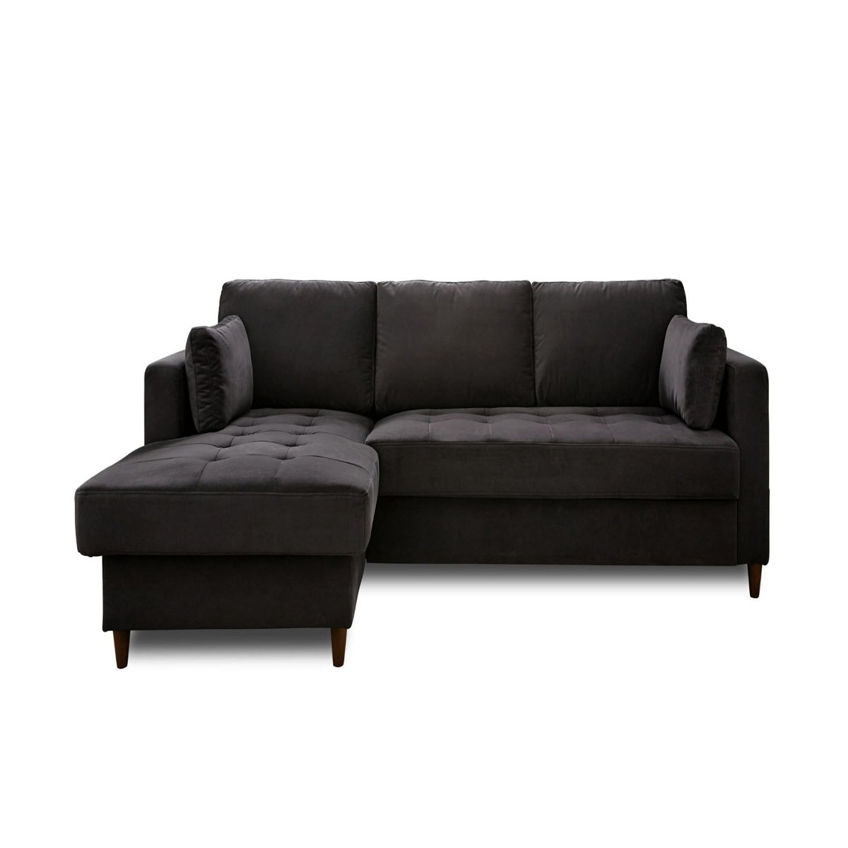 LISA DESIGN Anna - canapé d'angle gauche - 4 places - convertible avec coffre - en velours