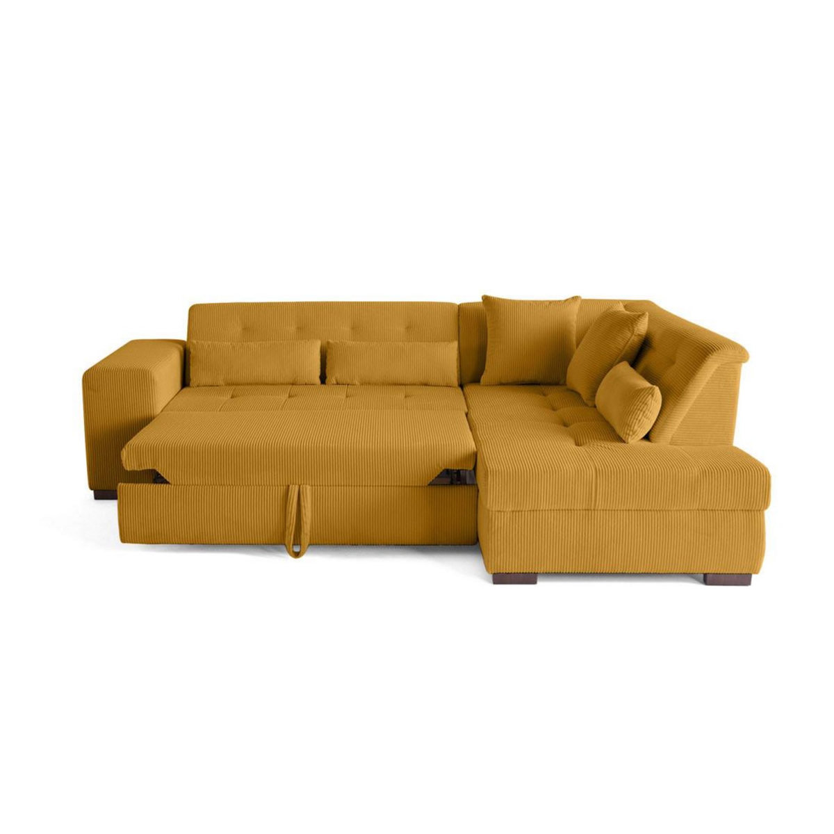 LISA DESIGN Vermont - canapé d'angle droit - 5 places - convertible - en velours côtelé