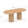 Voir la diapositive 5 : ID MARKET Table à manger extensible ovale JULIETTE  6-10 personnes pieds cylindriques effet lattes 160-200 cm