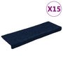 Voir la diapositive 2 : VIDAXL Tapis d'escalier 15 pcs Tissu aiguillete 65x21x4 cm Bleu