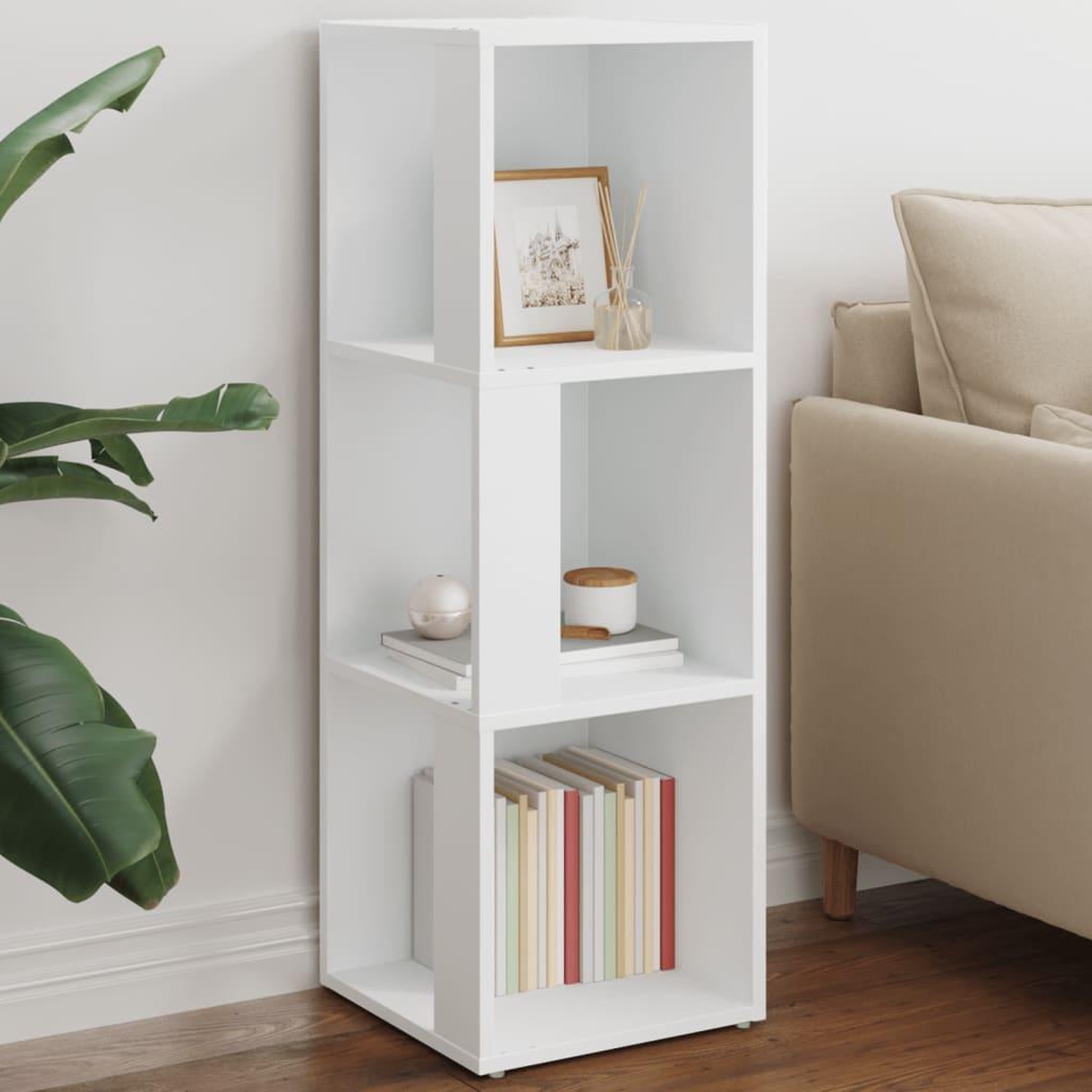 Voir la diapositive 1 : VIDAXL Armoire d'angle Blanc 33x33x100 cm Bois d'ingenierie