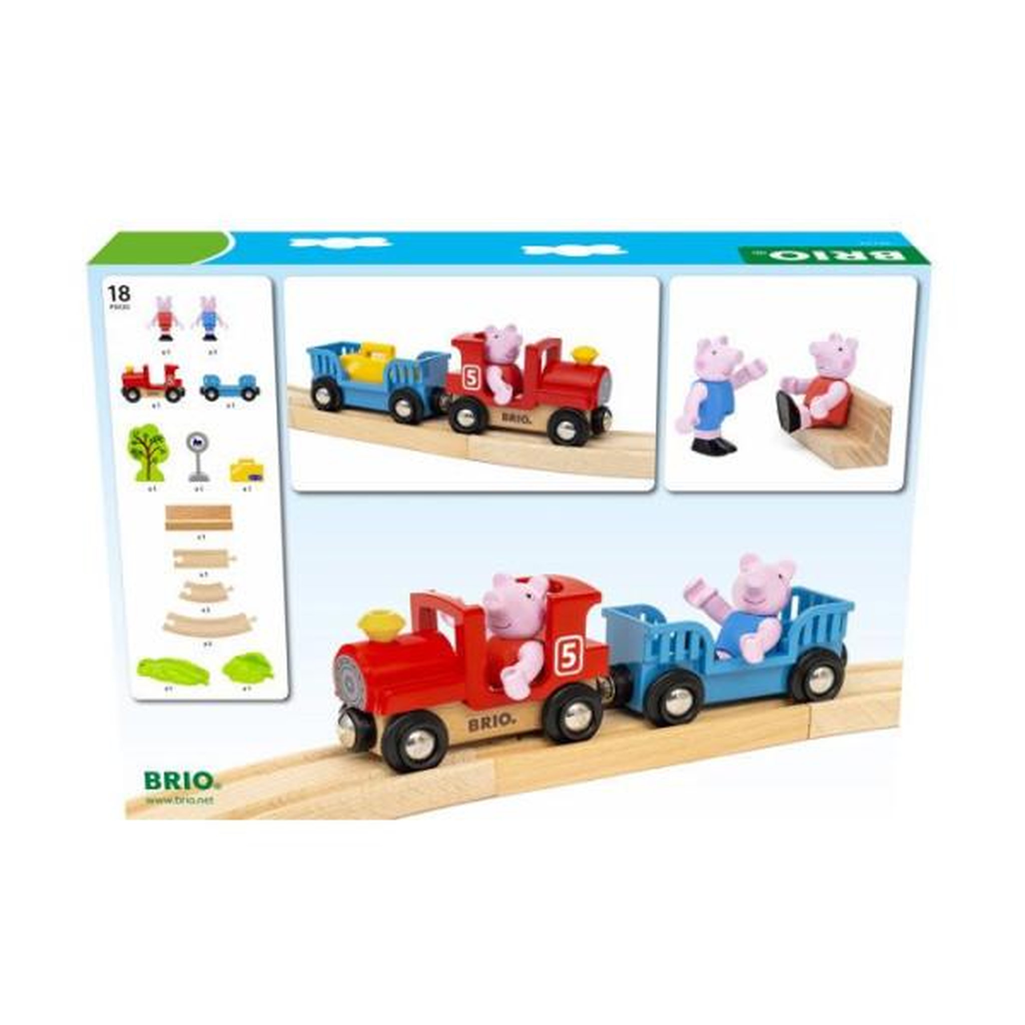 Voir la diapositive 4 : Brio 36123 - Circuit Peppa Pig - Coffret Complet de 18 pièces avec Figurines Peppa Pig et George