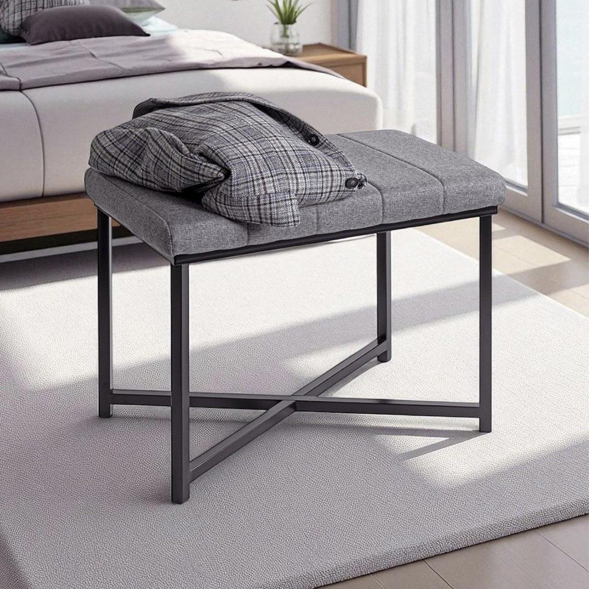 Voir la diapositive 4 : Paris Prix Banc design  elisabeth  59cm gris & noir