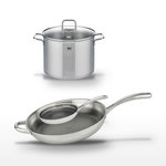 ELO Lot Poêle 32 cm et Poêle 24 cm Elo Relief Evolution avec Faitout 26 cm