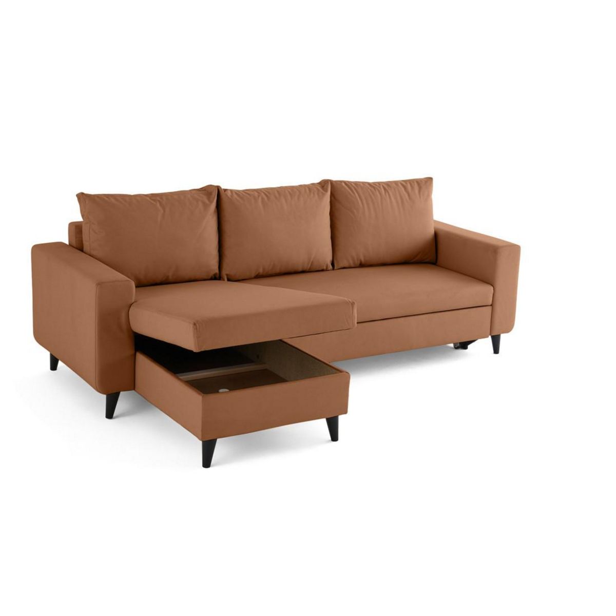 BEST MOBILIER Nordic - canapé d'angle réversible 4 places - convertible avec coffre - en simili