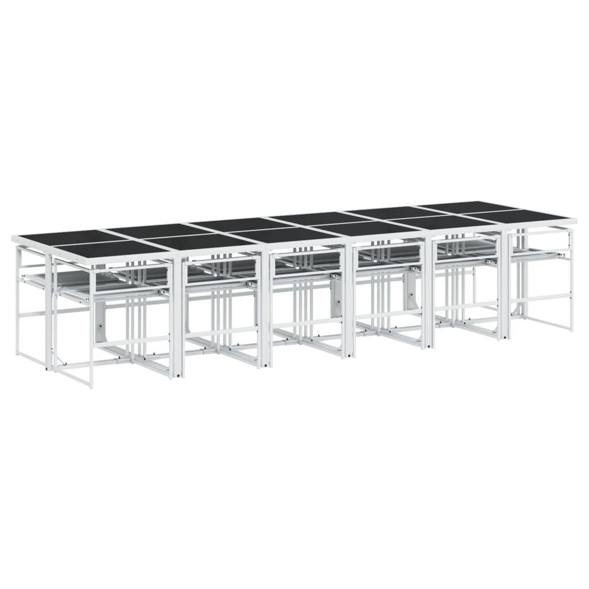 Voir la diapositive 5 : VIDAXL Ensemble a manger de jardin avec coussins 13pcs blanc textilene