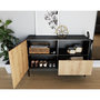 Voir la diapositive 3 : BEST MOBILIER Felicia - buffet bas - effet bois et noir - 1 porte, 1 tiroir et 1 niche - 120 cm