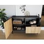 Voir la diapositive 3 : BEST MOBILIER Felicia - buffet bas - effet bois et noir - 120 cm