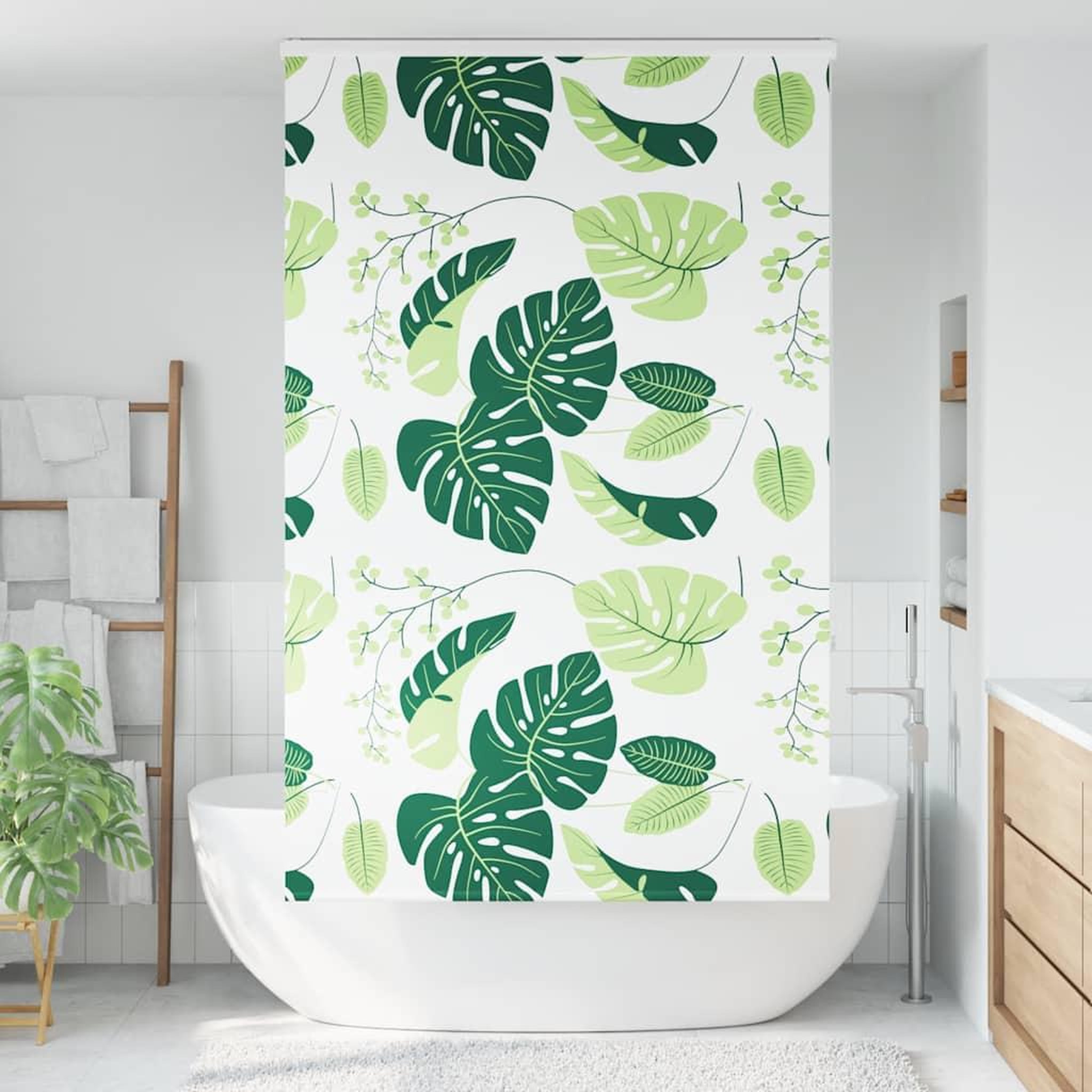 Voir la diapositive 2 : VIDAXL Store enrouleur de douche avec cassette largeur du tissu 126 cm