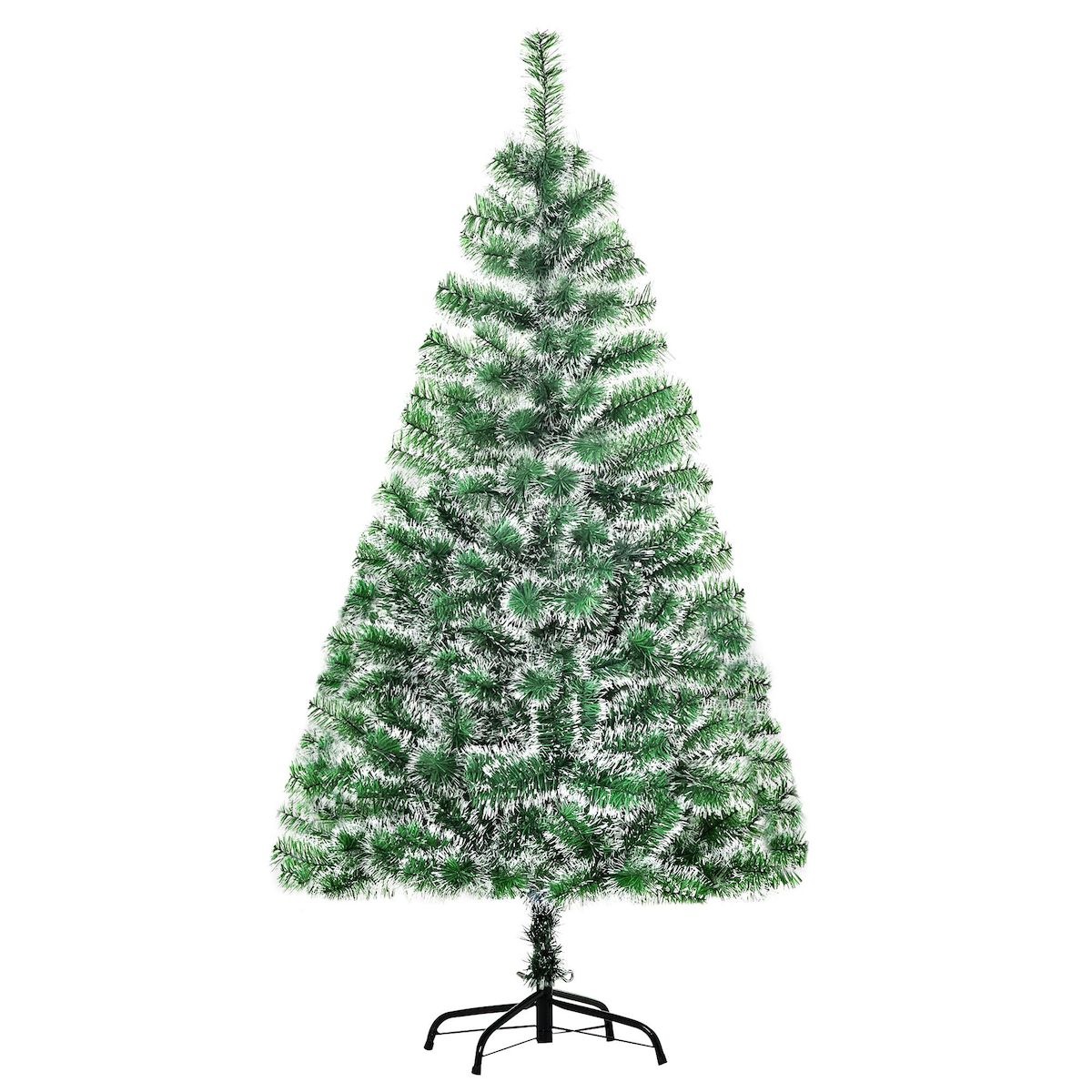 HOMCOM Sapin de Noël artificiel aspect enneigé Ø 75 x 150H cm 416 branches épines imitation Nordmann grand réalisme