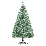 HOMCOM Sapin de Noël artificiel aspect enneigé Ø 75 x 150H cm 416 branches épines imitation Nordmann grand réalisme