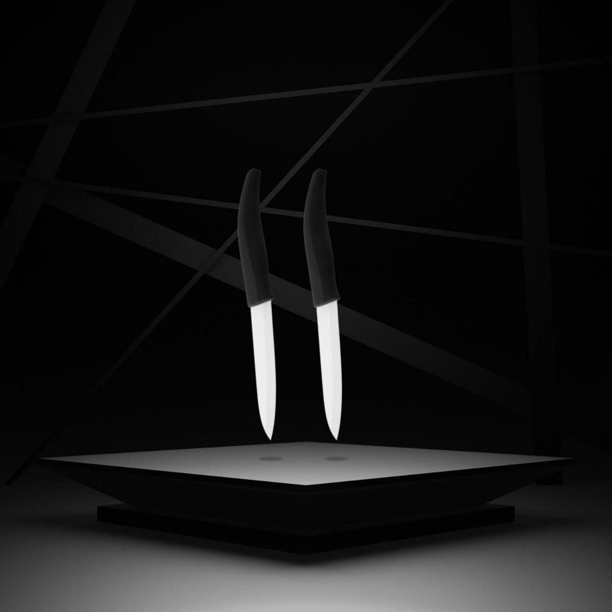 NIROSTA Lot de 2 couteaux d'office avec lame en céramique de 12,5 cm de long Nirosta Céramique