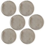 HABITABLE Lot de 6 sets de tables ronds en jute ALAGO - Diam. 38 cm - Argent