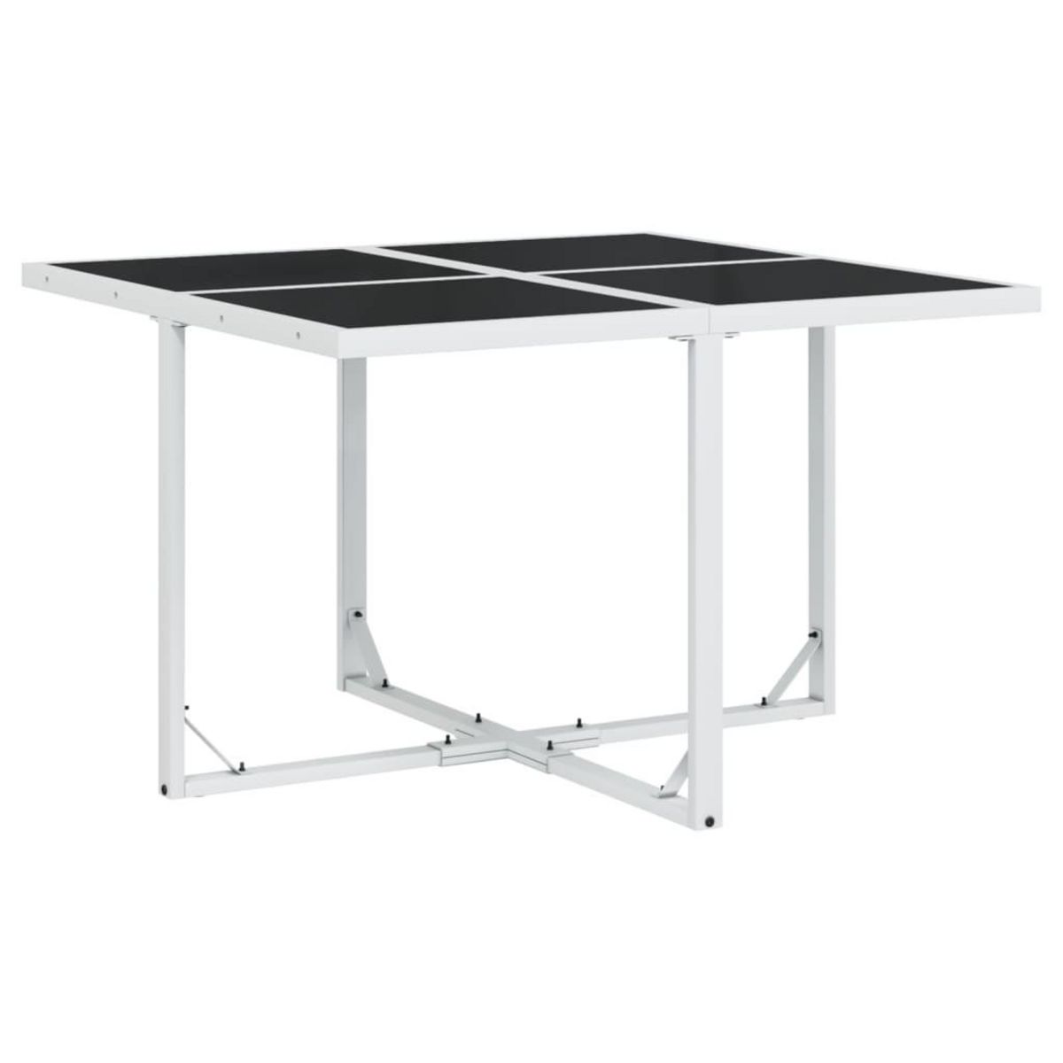 VIDAXL Ensemble a manger de jardin avec coussins 9 pcs blanc textilene