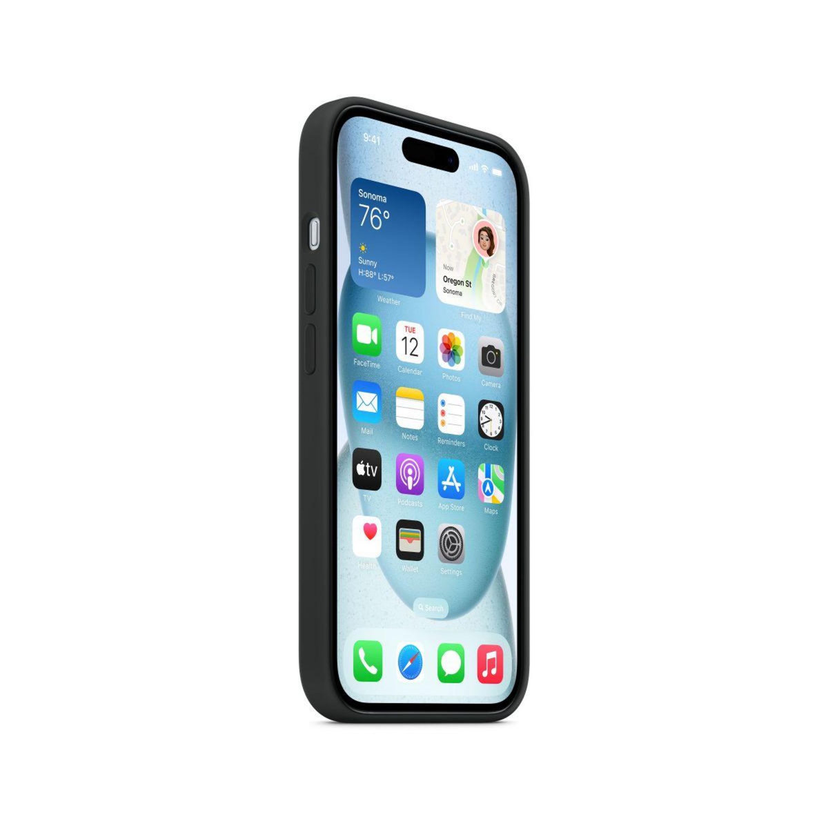 APPLE Coque iPhone 15 MagSafe silicone Noir