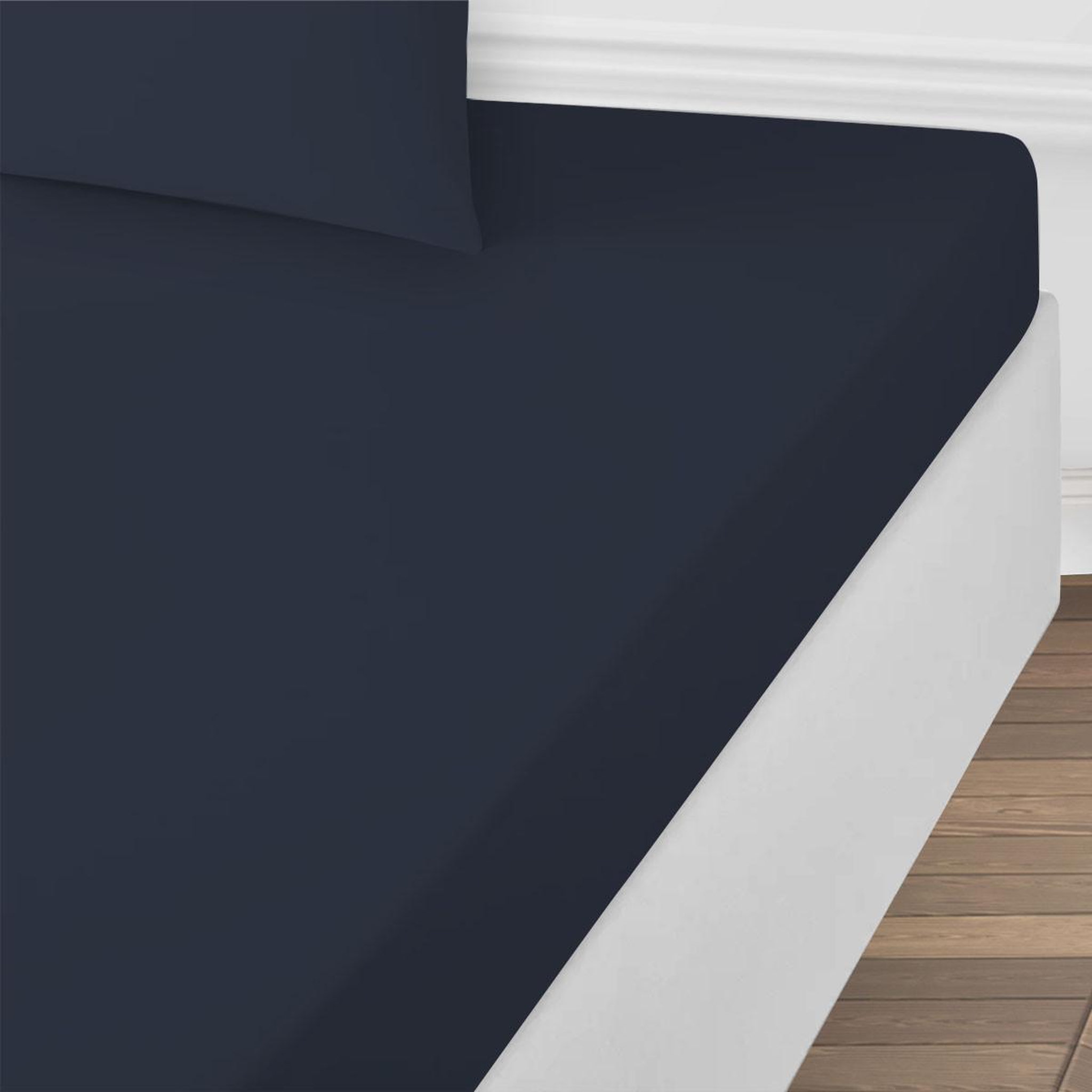 Voir la diapositive 4 : FUTURE HOME Drap housse uni en coton 57 fils