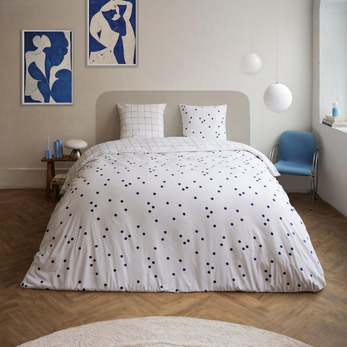 DODO Pack Housse de couette + Taie(s) d'oreiller Coton Lune