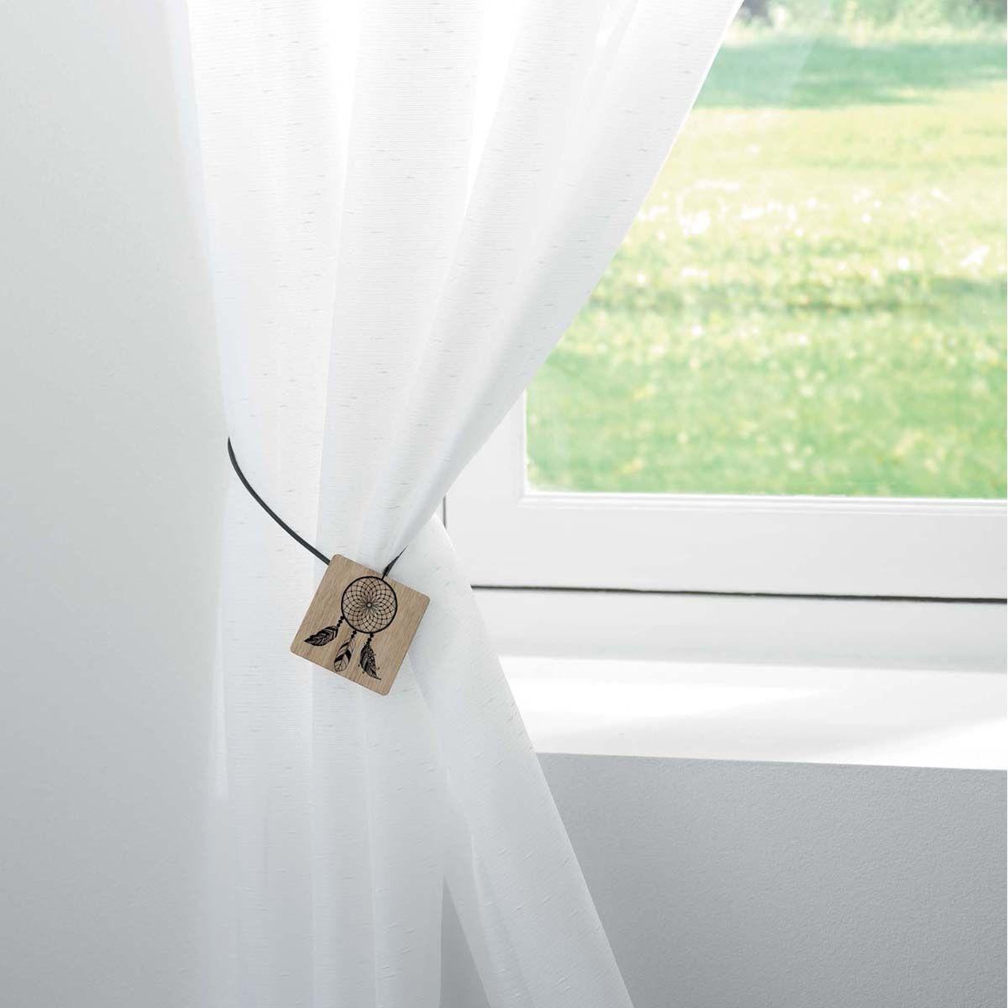 Voir la diapositive 2 : Douceur d'Intérieur Embrasse de rideau aimantée  hope  43cm noir