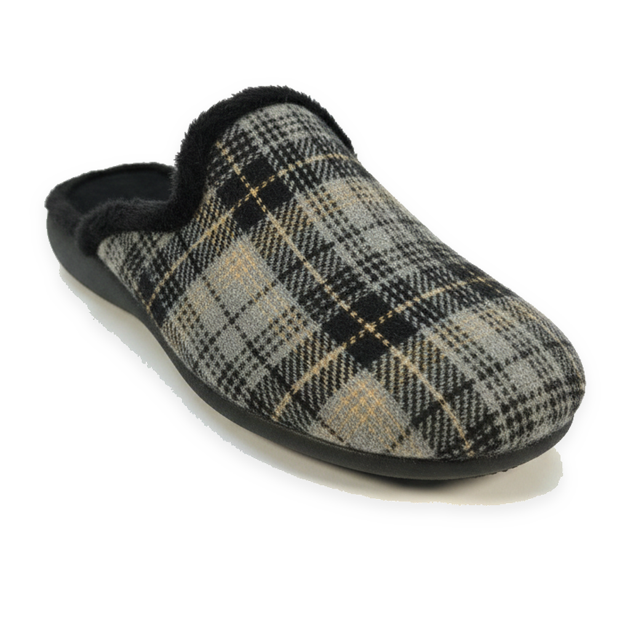 Voir la diapositive 1 : OZABI Ozabi pantoufles mules homme fabriquées en espagne, tige jacquard écossais