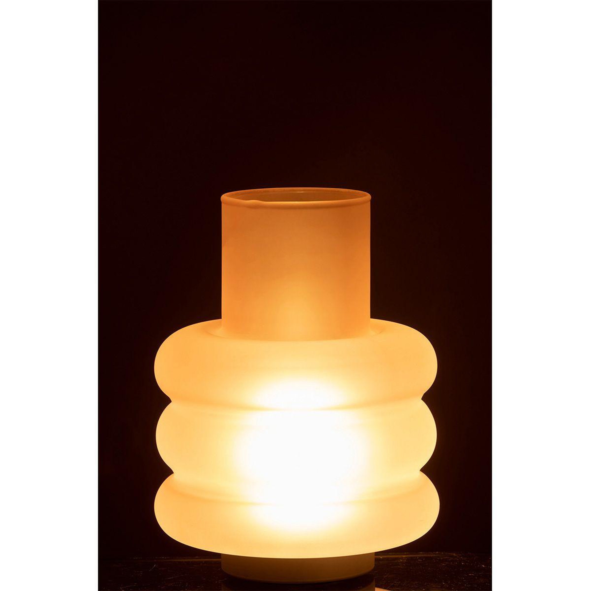 Voir la diapositive 3 : J-LINE Lampe à poser led  anneaux  24cm rose