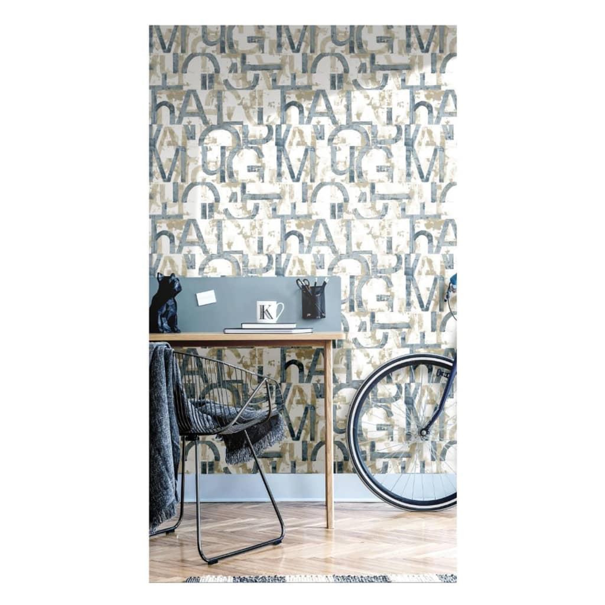 Voir la diapositive 1 : Noordwand Noordwand Papier peint Friends & Coffee Words and Letters Bleu
