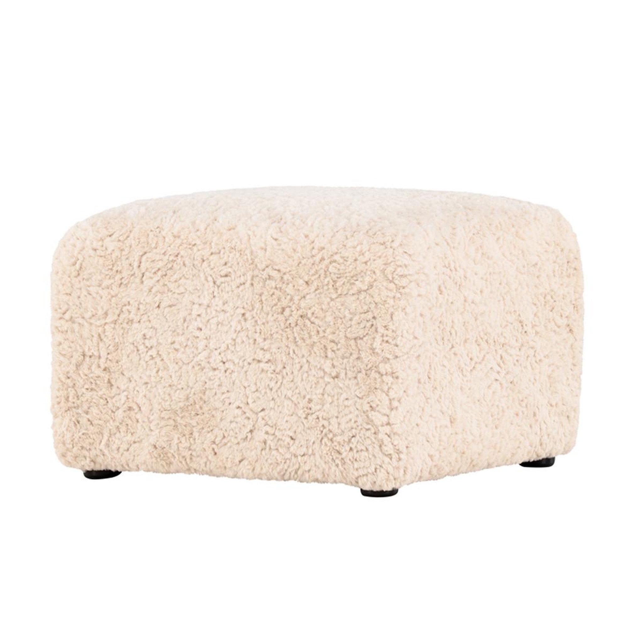 Paris Prix Pouf effet fourrure  frankie  50cm beige