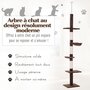 Voir la diapositive 4 : PAWHUT Arbre à chat poteau à griffer L40 x l 34 x H 230-260 cm 5 niveaux d'activités marron
