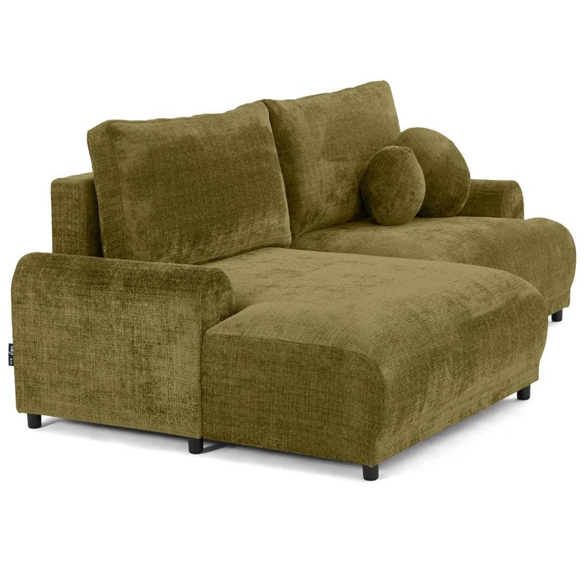Voir la diapositive 5 : LISA DESIGN Nelly - canapé d'angle gauche 4 places convertible avec coffre en velours texturé