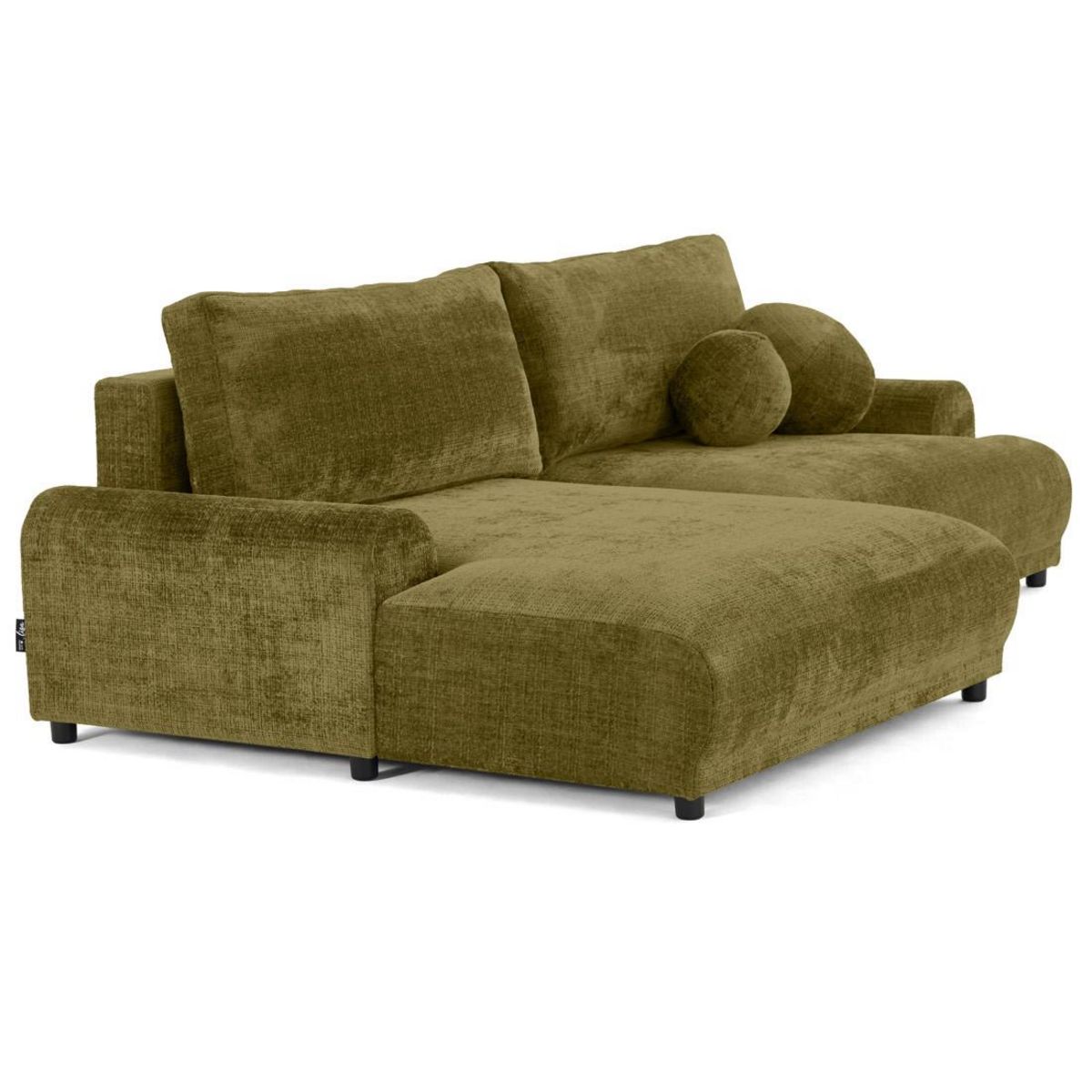 LISA DESIGN Nelly - canapé d'angle gauche 4 places convertible avec coffre en velours texturé