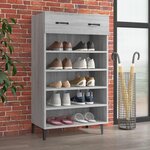 VIDAXL Armoire a chaussures Sonoma gris 60x35x105 cm Bois d'ingenierie