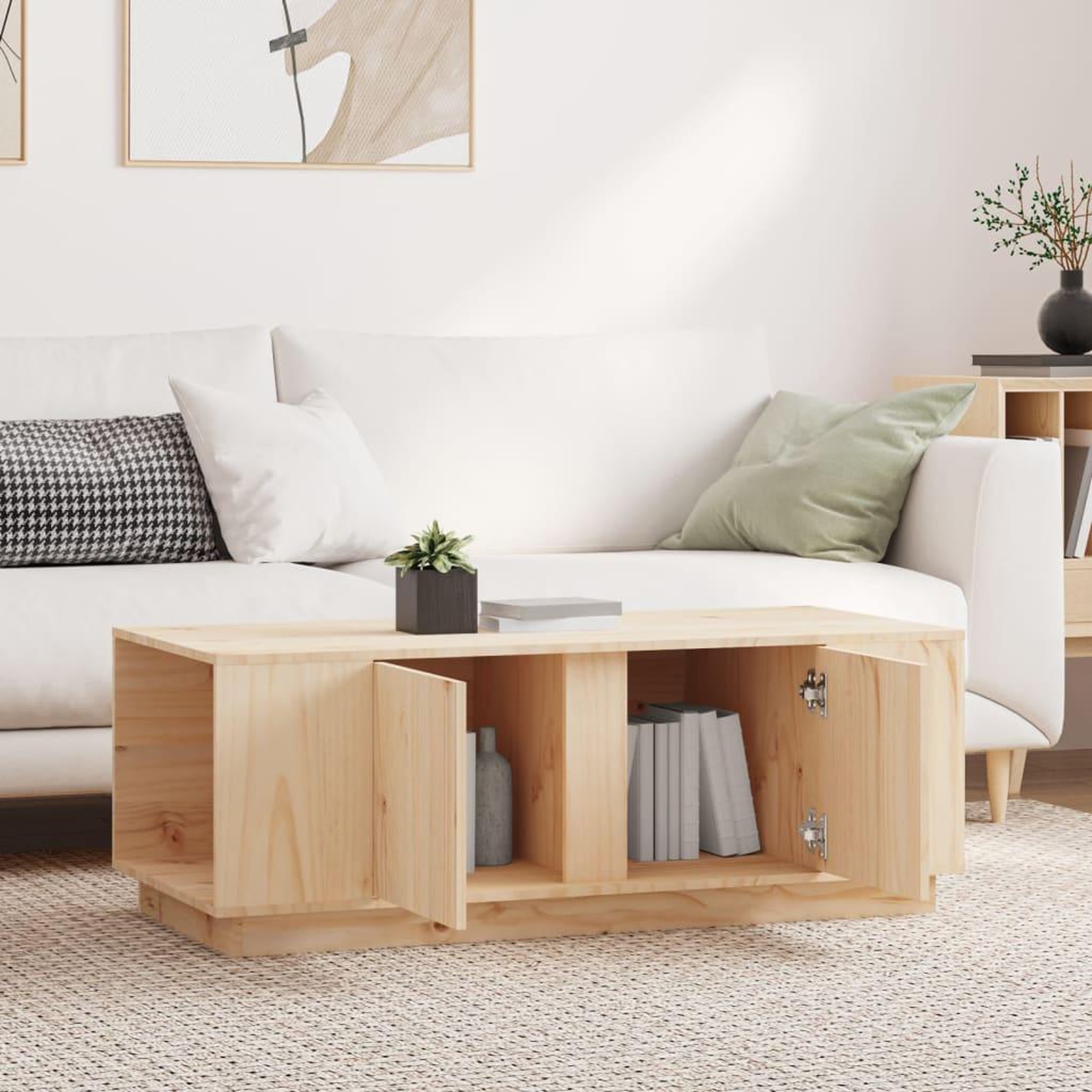 Voir la diapositive 3 : VIDAXL Table basse 110x50x40 cm Bois massif de pin