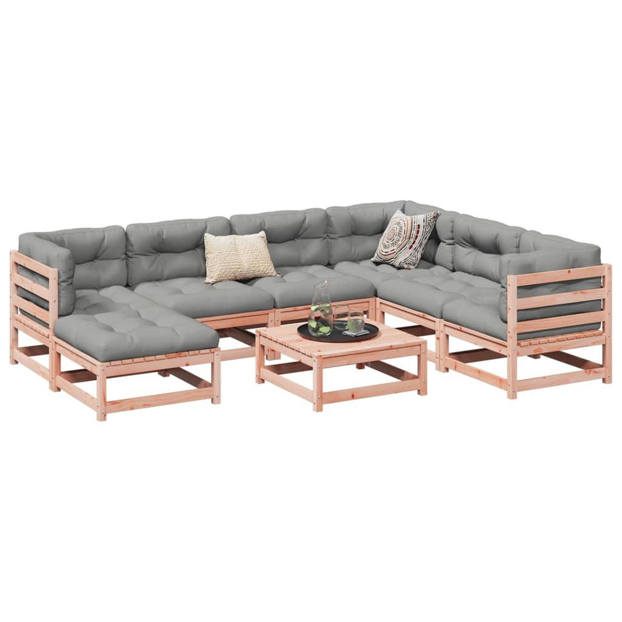 Voir la diapositive 1 : VIDAXL Salon de jardin 8 pcs bois massif sapin de douglas