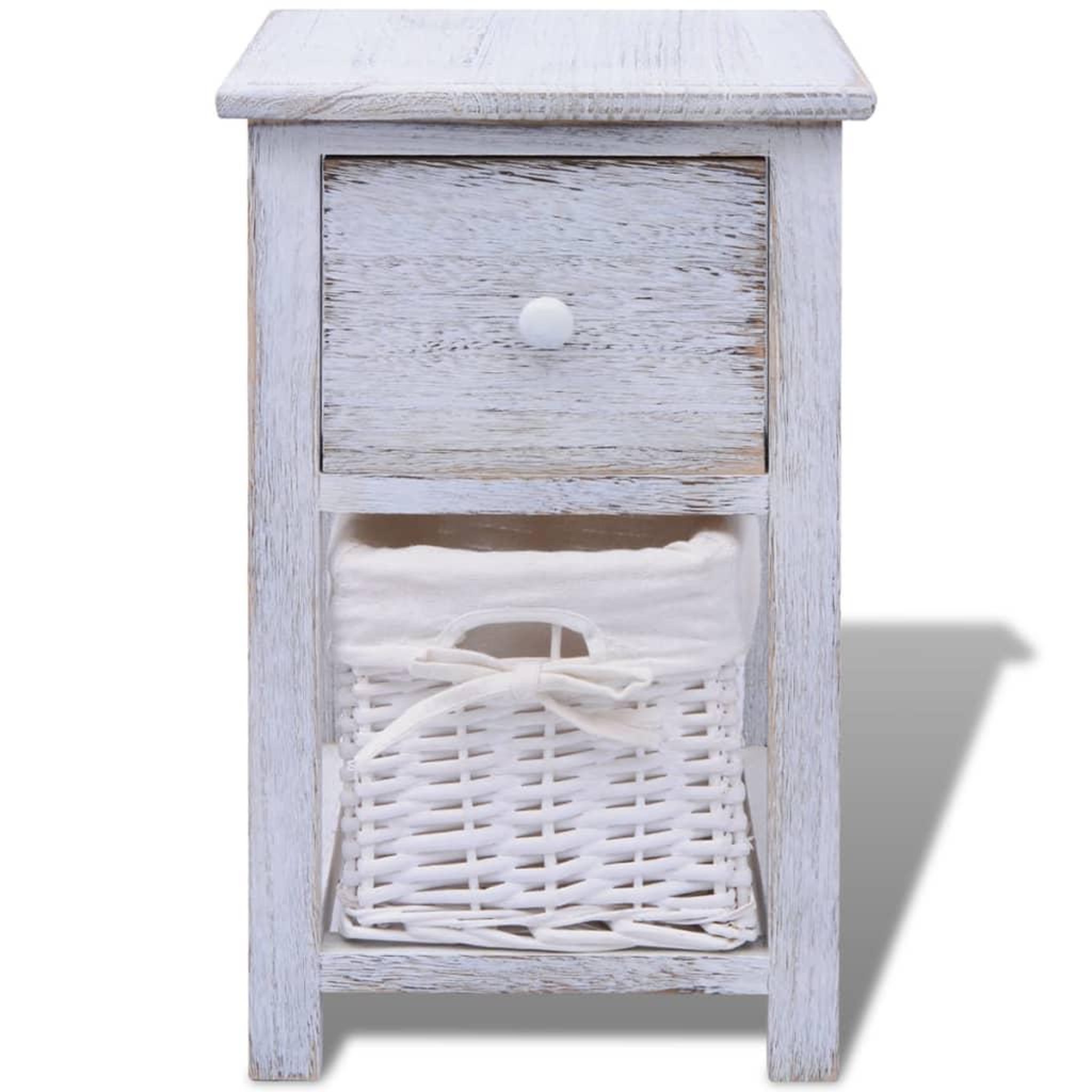 Voir la diapositive 3 : VIDAXL Table de chevet Bois Blanc