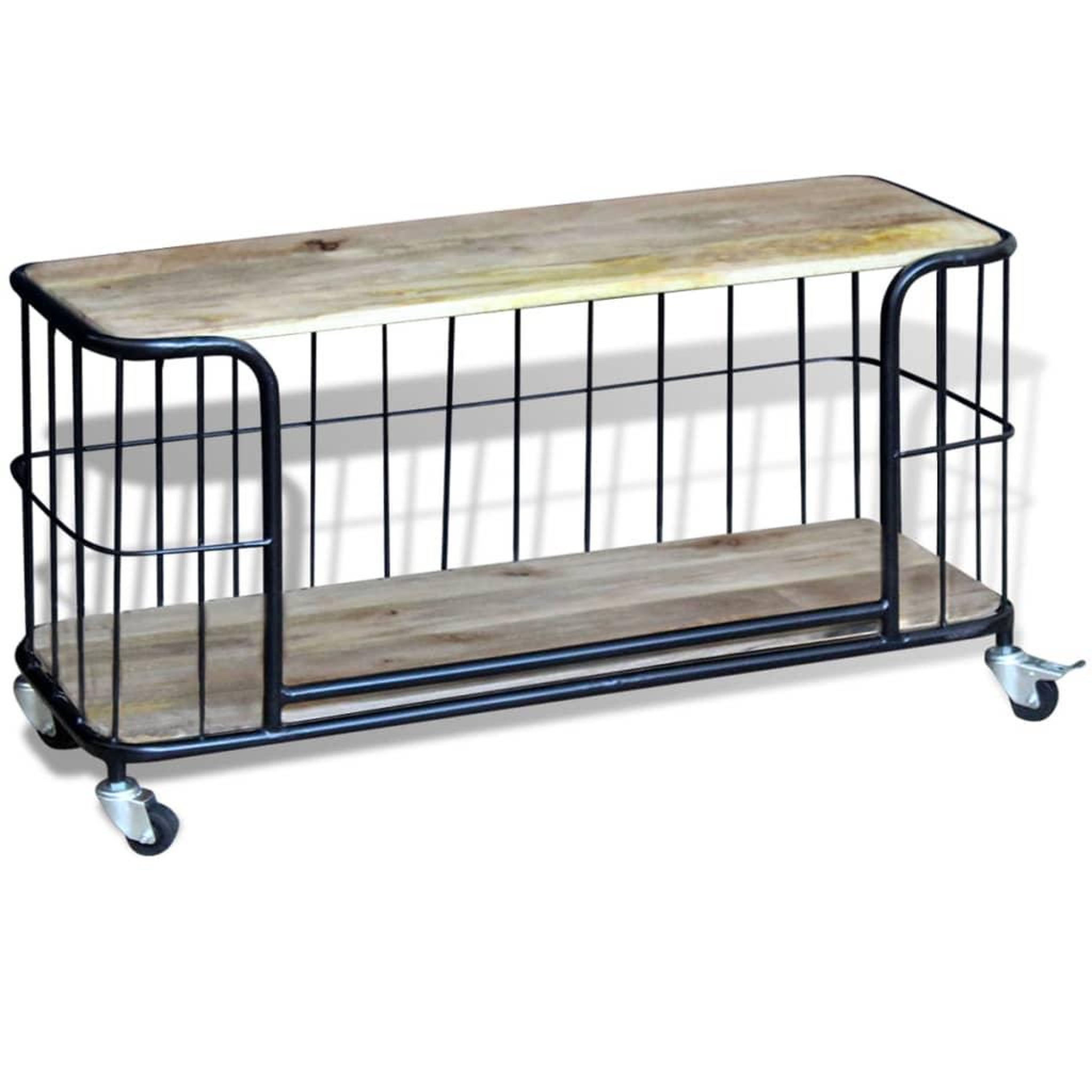 Voir la diapositive 5 : VIDAXL Meuble tv 100x40x45 cm bois de manguier massif