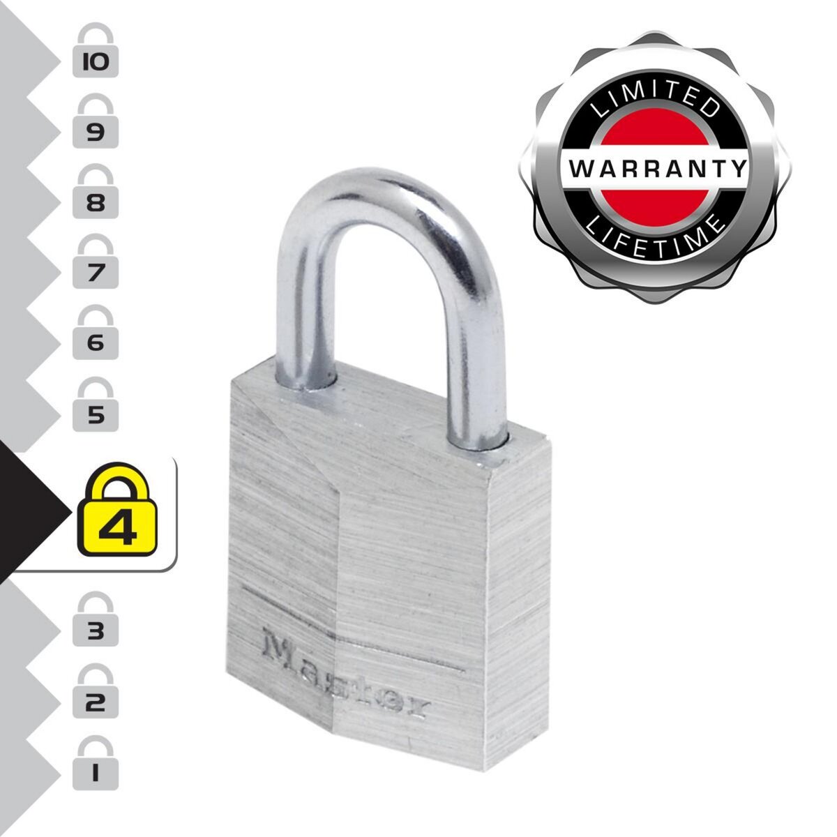 Master lock 9130EURT Lot de 2 Cadenas à Clé en Aluminium Massif, Gris, 3 x 5,2 x 1,6 cm