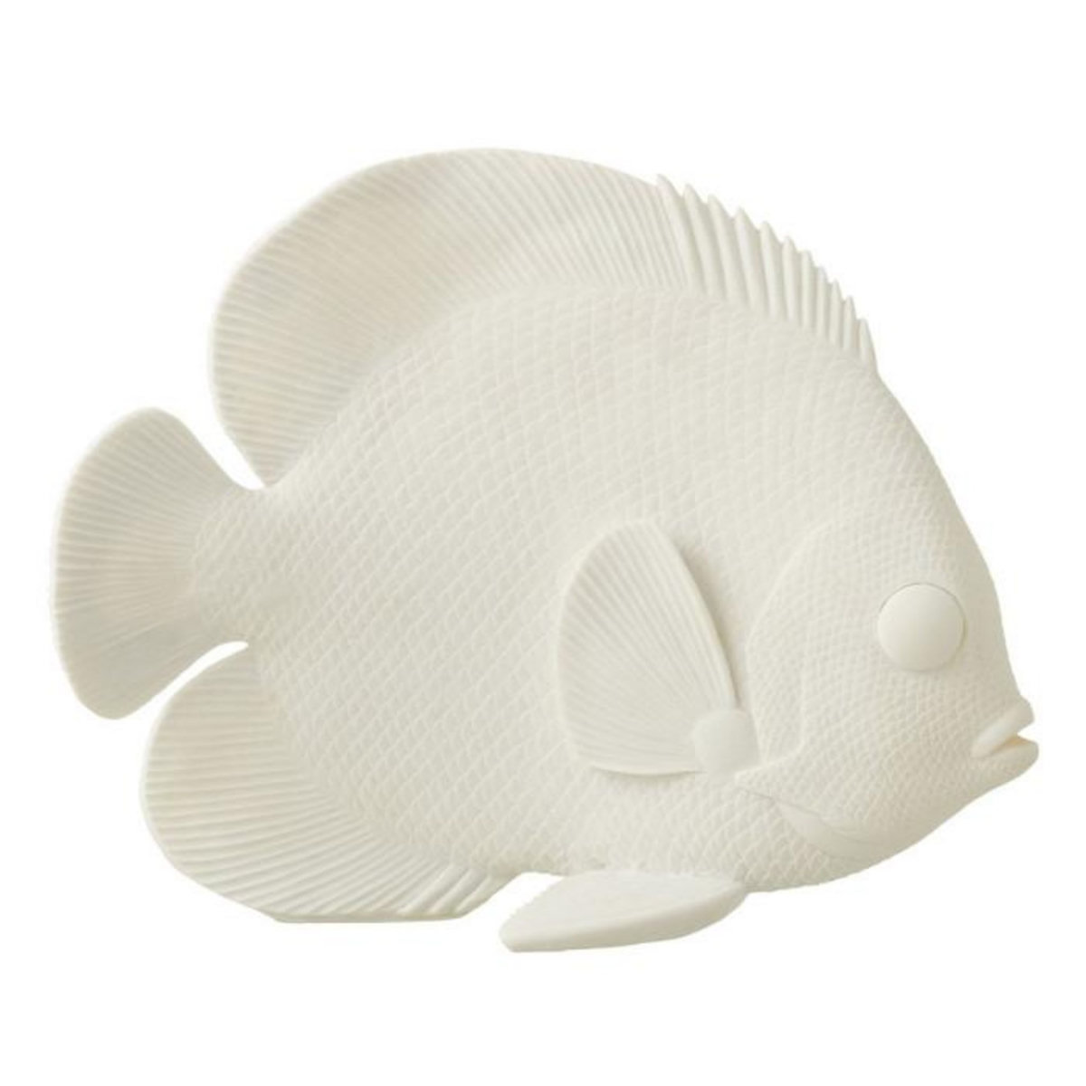Paris Prix Statuette Déco Poisson  Plat  29cm Blanc