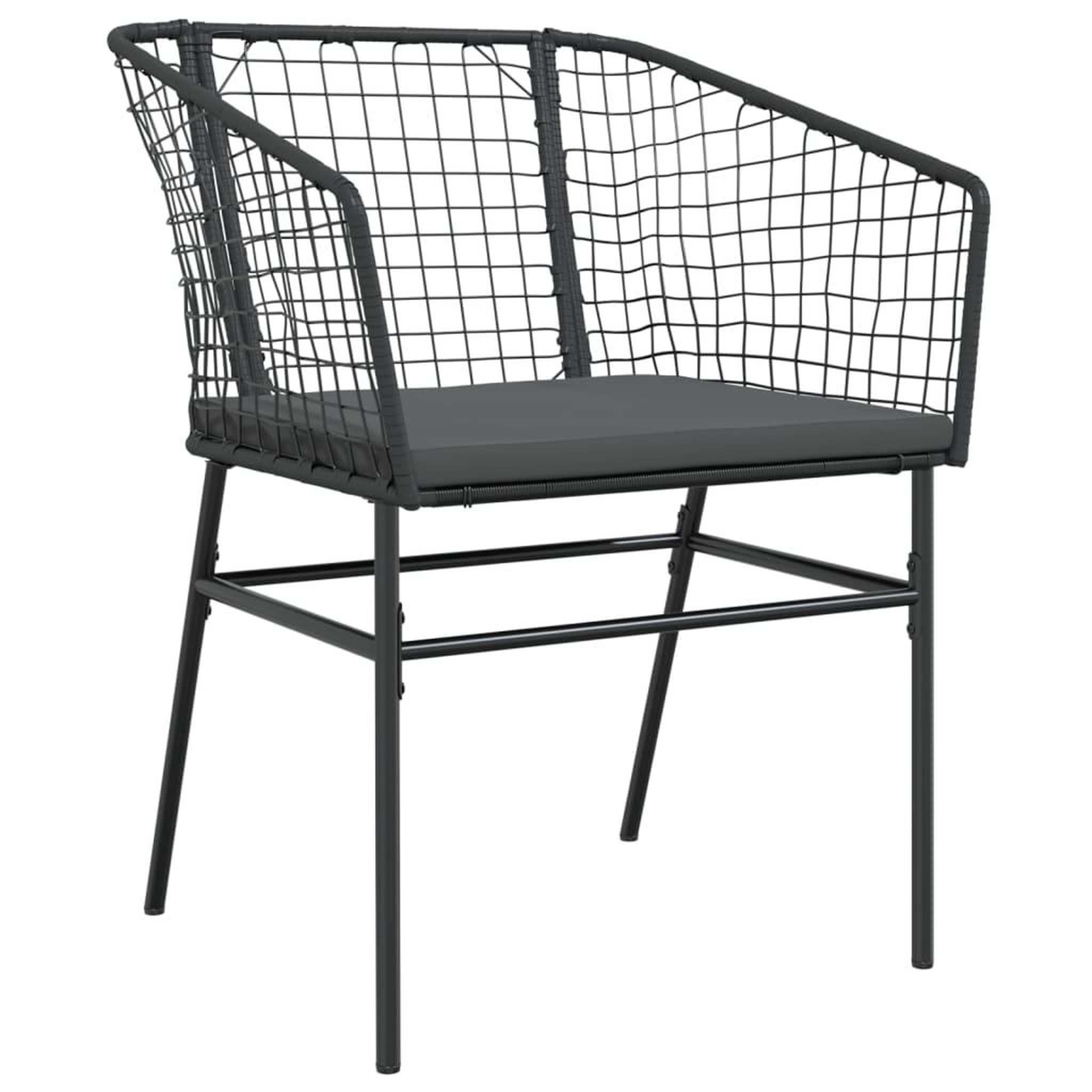 Voir la diapositive 4 : VIDAXL Chaises de jardin lot de 2 avec coussins noir resine tressee