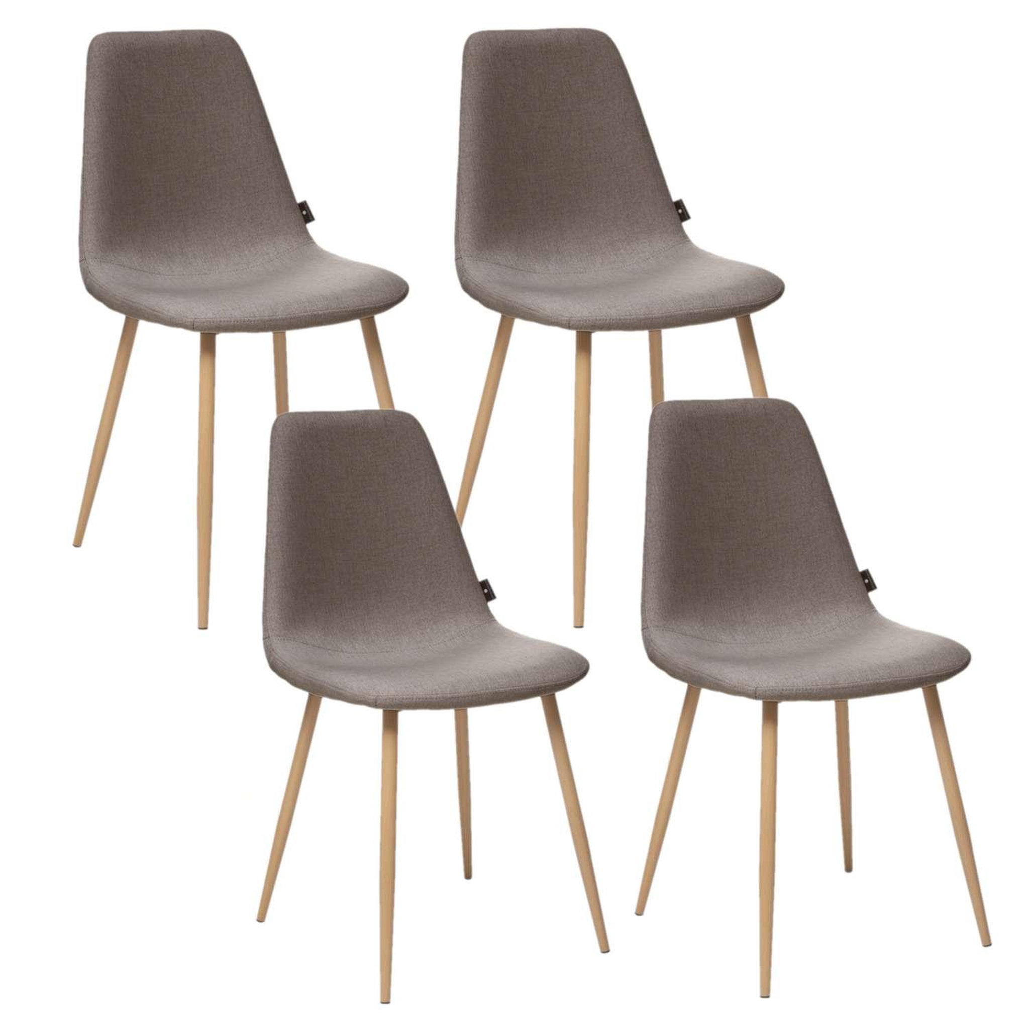 ATMOSPHERA Lot de 4 - Chaise design scandinave Roka. Coloris disponibles : Marron, Gris