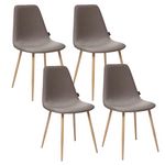 ATMOSPHERA Lot de 4 - Chaise design scandinave Roka. Coloris disponibles : Gris, Marron