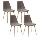 ATMOSPHERA Lot de 4 - Chaise design scandinave Roka. Coloris disponibles : Gris, Marron
